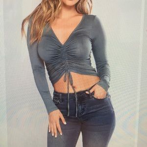 Shirted front top - Fall sage